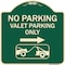 Signmission No Parking Valet Parking Only Heavy-Gauge Aluminum Architectural Sign, 18" x 18", G-1818-23644 A-DES-G-1818-23644 - alternate 1